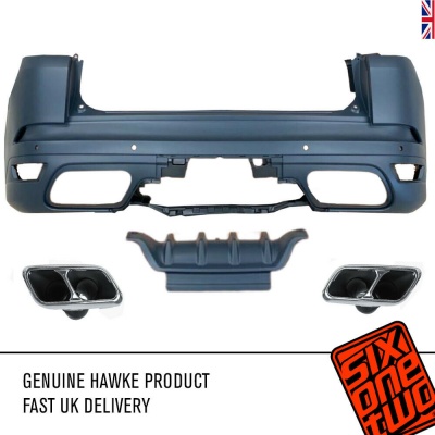 Hawke SVR Style Rear Bumper + Exhaust Tips for Range Rover Sport L494 2014+2017